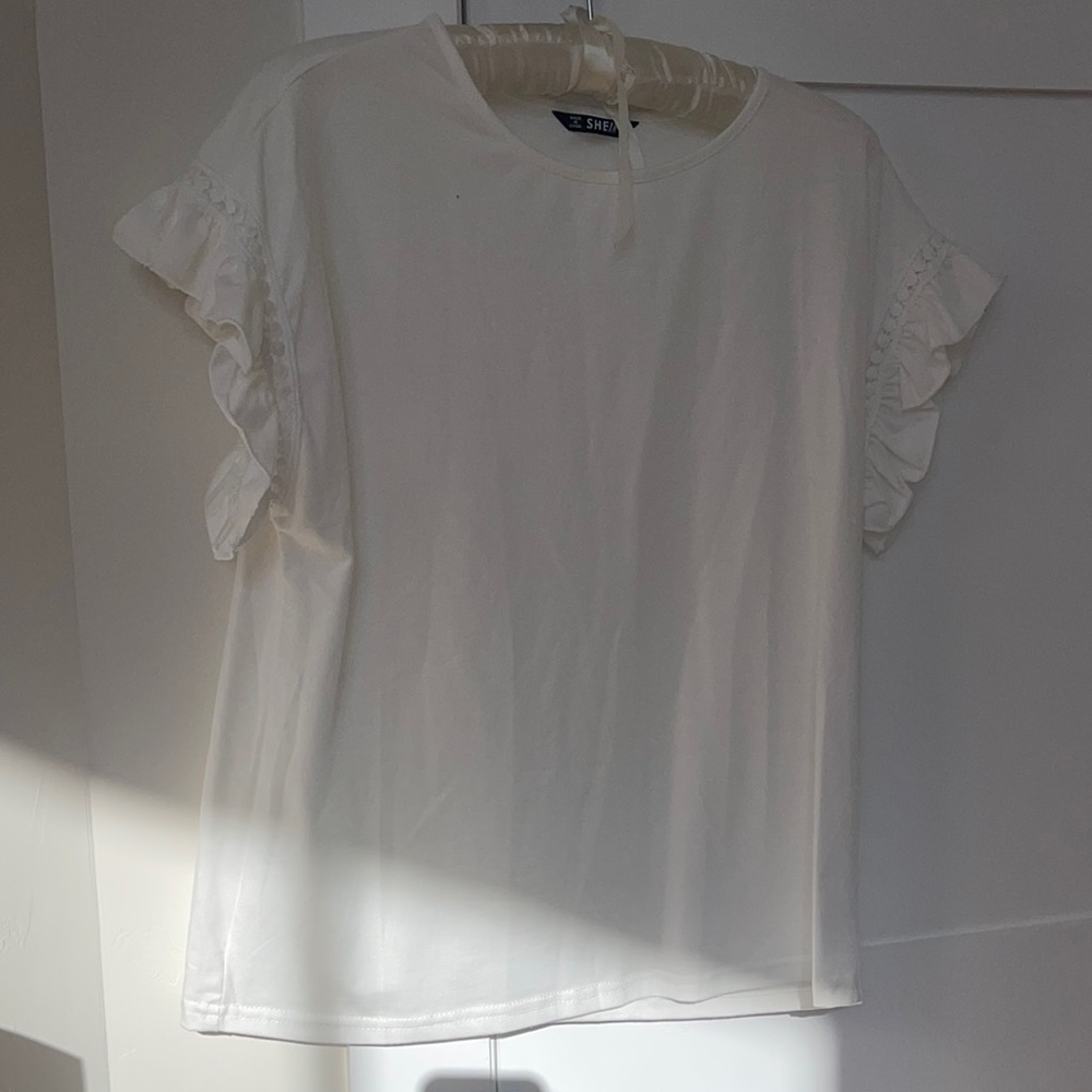 White Top with Eyelet Trim from SheIn